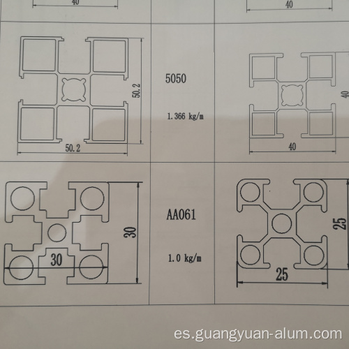 Perfiles modulares de aluminio anodizado y de revestimiento en polvo